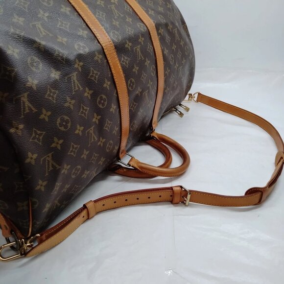 Louis Vuitton LV Boston Bag Keepall Bandouliere 55 Brown Monogram 649-052525 - Picture 6 of 9